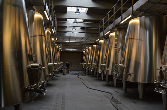 Vats forming part of the new winemaking facilities and cellar at Pichon Comtesse de Lalande, installed for the 2013 vintage.