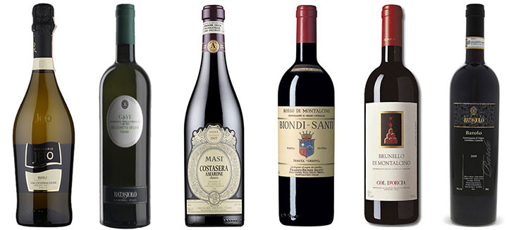 6 Award winning Italian wines
